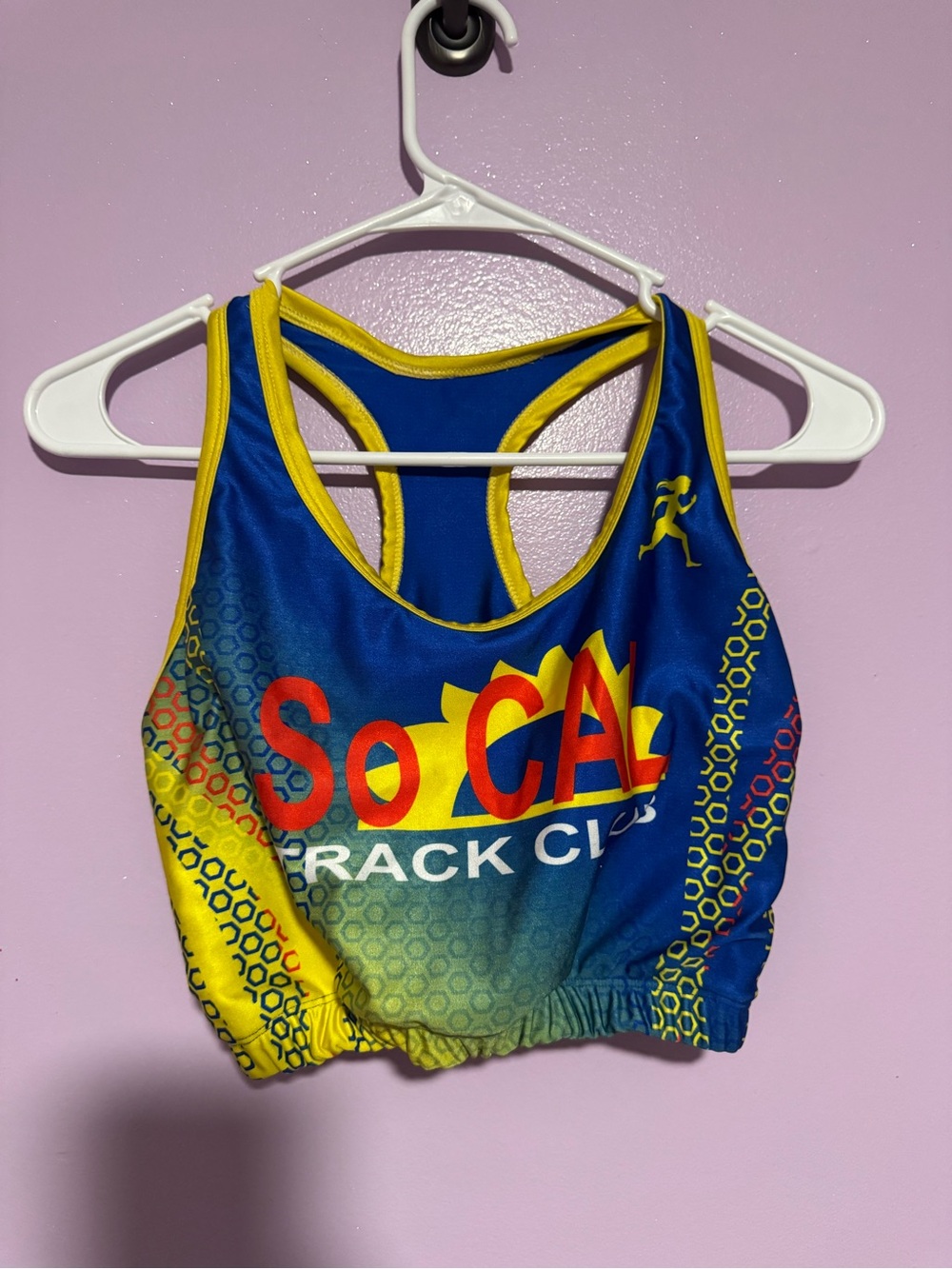 So Cal Track Club Athletic Crop Top - Blue & Yellow